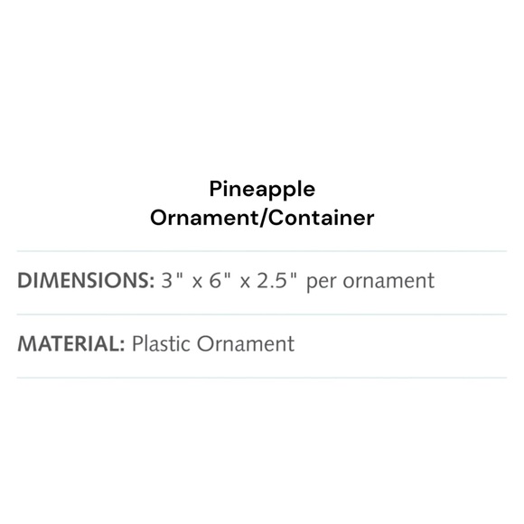 Honolulu Cookie Company’s Pineapple Ornament/Container- Aloha Theme (Set of 12) - Picture 3 of 3